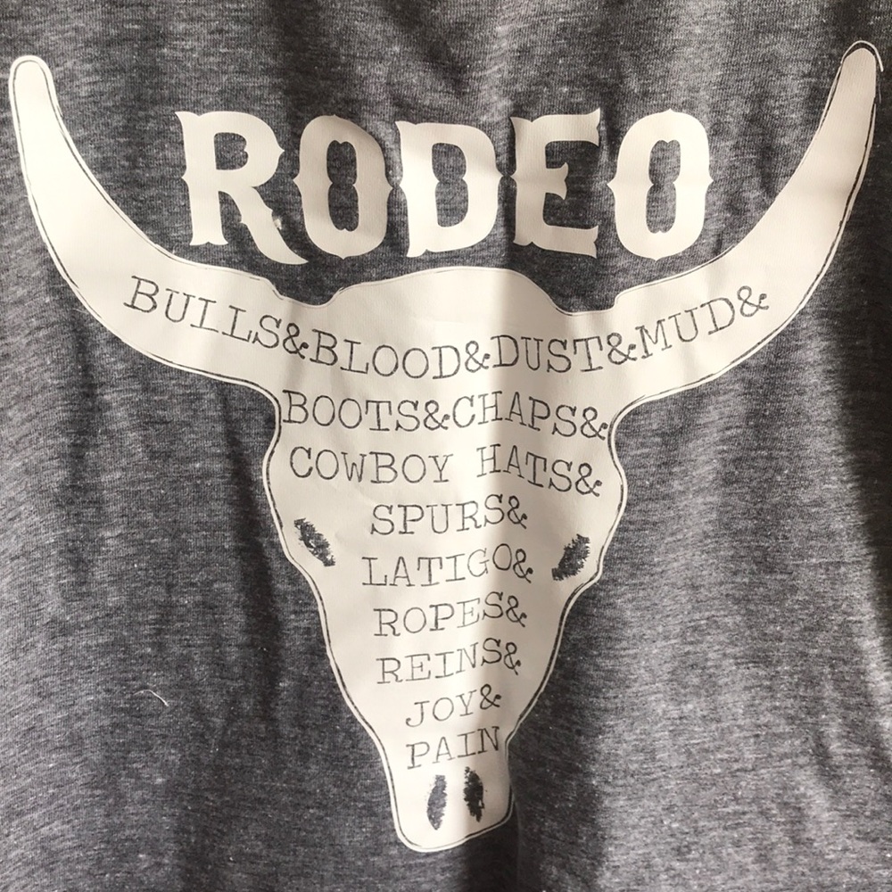 Gray Rodeo Longhorn Tank Top